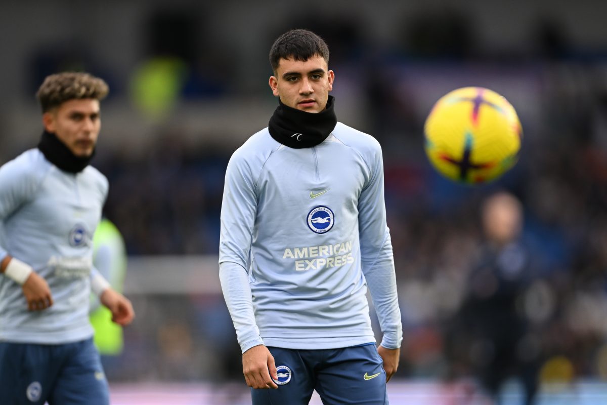 Facundo Buonanotte of  Brighton & Hove Albion warms up ahead of the Premier League match between Brighton & Hove Albion and AFC Bournemouth. (Photo by Mike Hewitt/Getty Images)