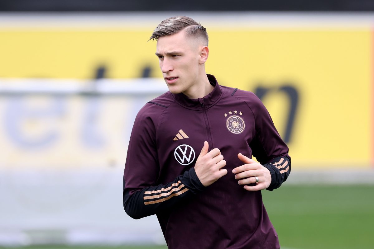 Nico Schlotterbeck of Germany looks on during a training session of the German national team. (Photo by Alexander Hassenstein/Getty Images)