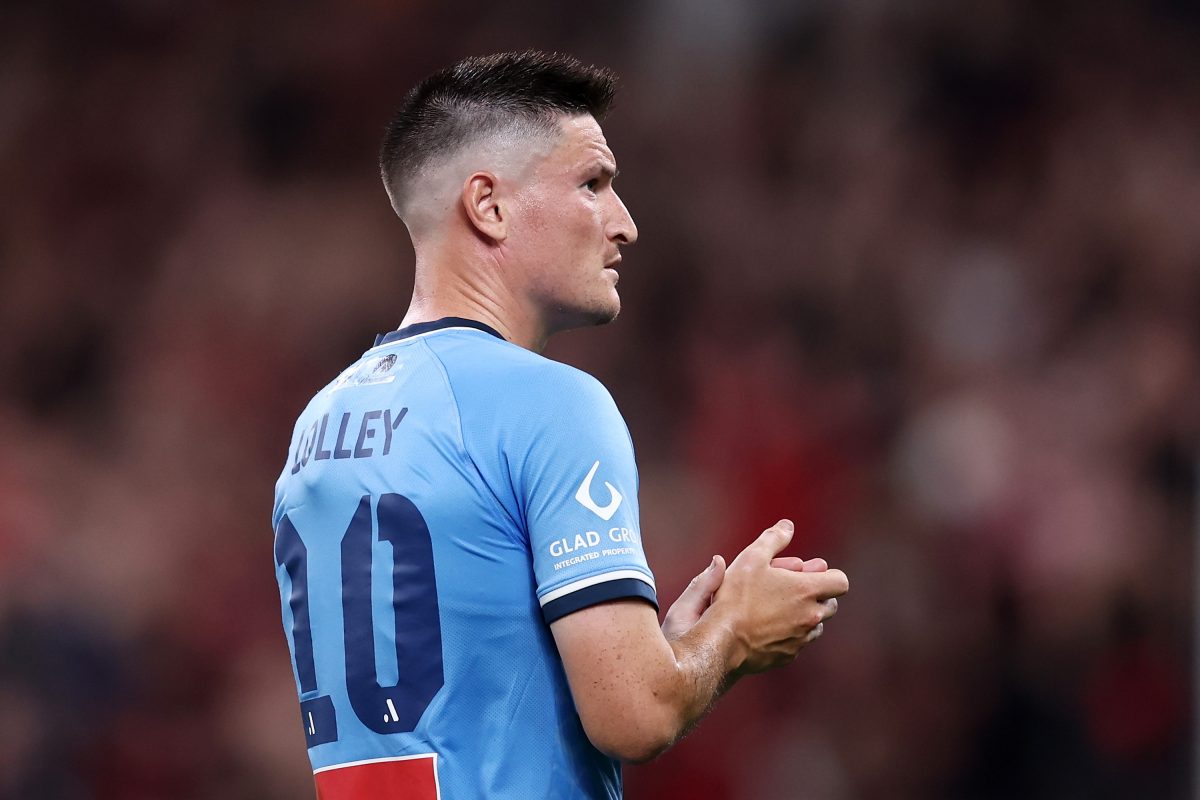 Joe Lolley looks on and acknowledges fans after the match between Sydney FC and Western Sydney Wanderers. (Photo by Matt King/Getty Images)