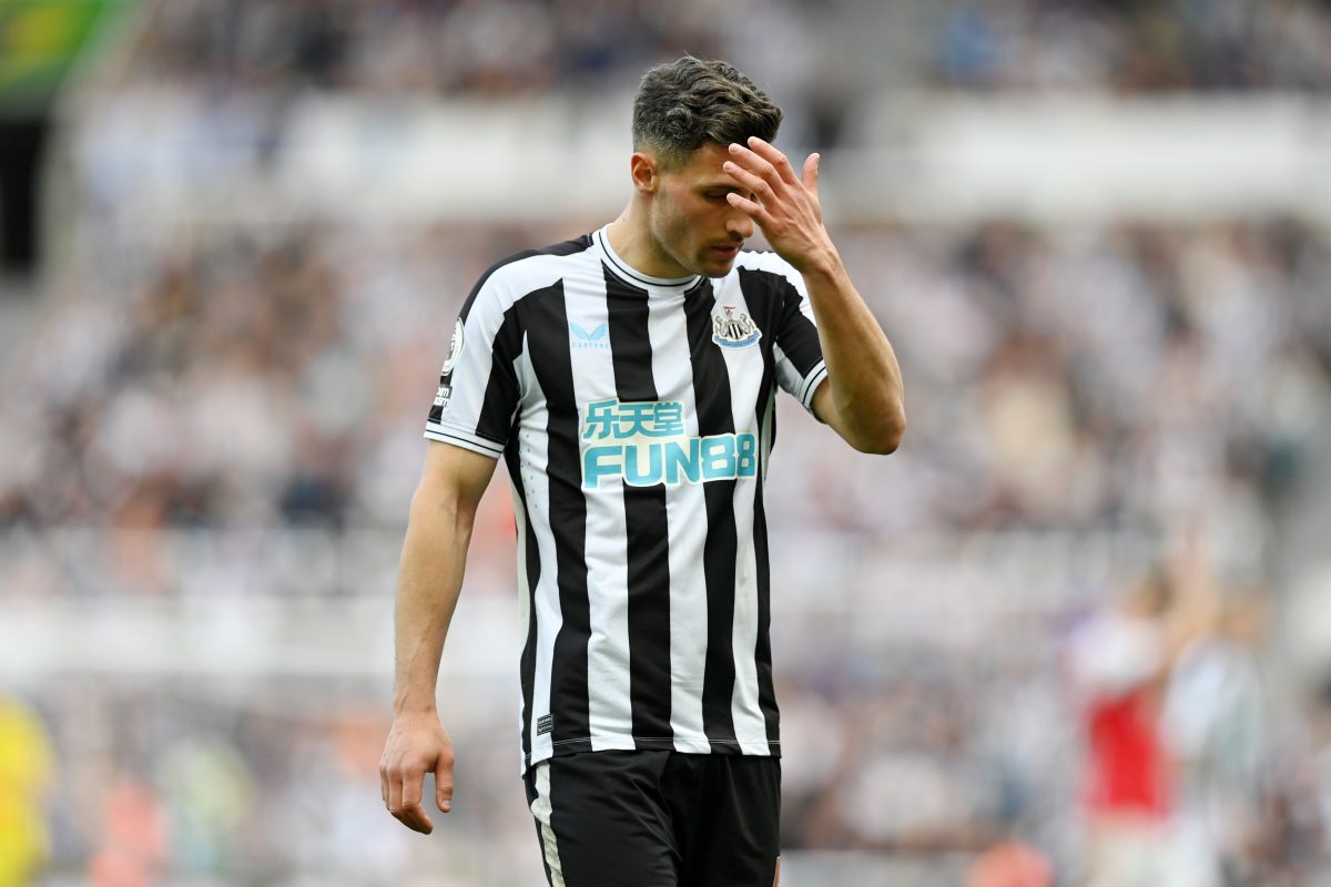 Fabian Schaer of Newcastle United looks dejected during the Premier League match between Newcastle United and Arsenal FC. (Photo by Michael Regan/Getty Images)