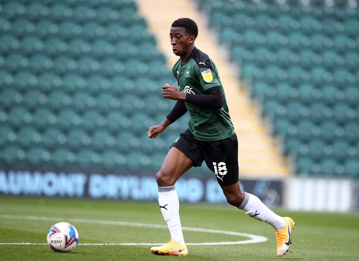 Tyrese Fornah in action during the Sky Bet League One match between Plymouth Argyle and Northampton Town. (Photo by Pete Norton/Getty Images)