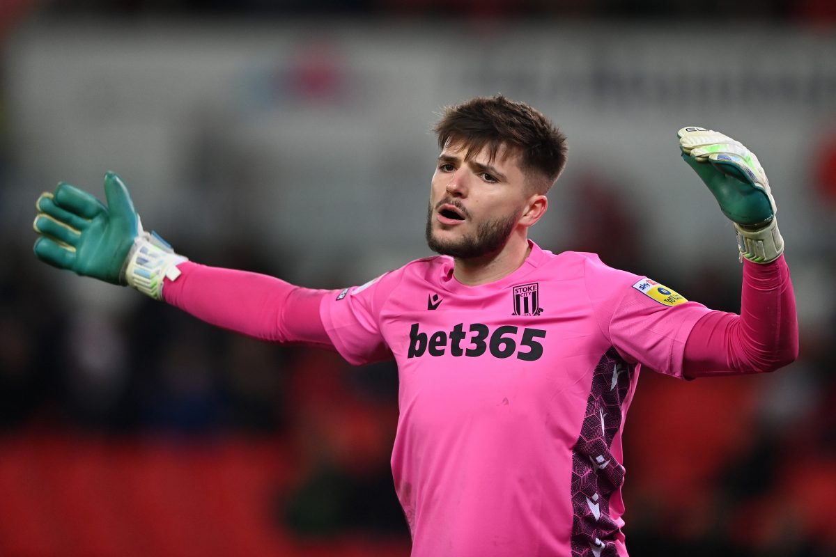  Matija Sarkic of Stoke City during the Sky Bet Championship between Stoke City and Huddersfield Town. (Photo by Gareth Copley/Getty Images)