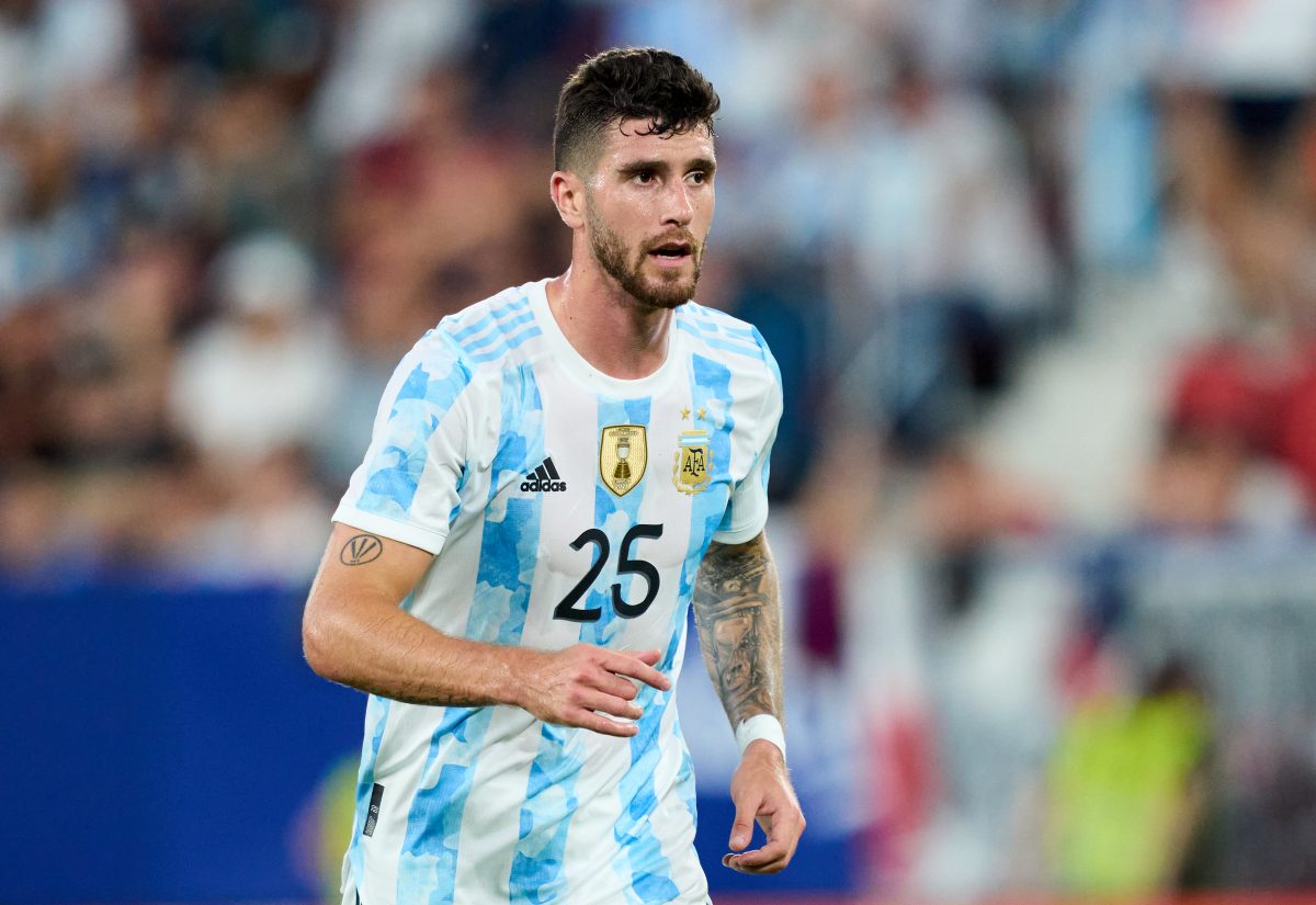 Marcos Senesi of Argentina reacts during the international friendly match between Argentina and Estonia. (Photo by Juan Manuel Serrano Arce/Getty Images)