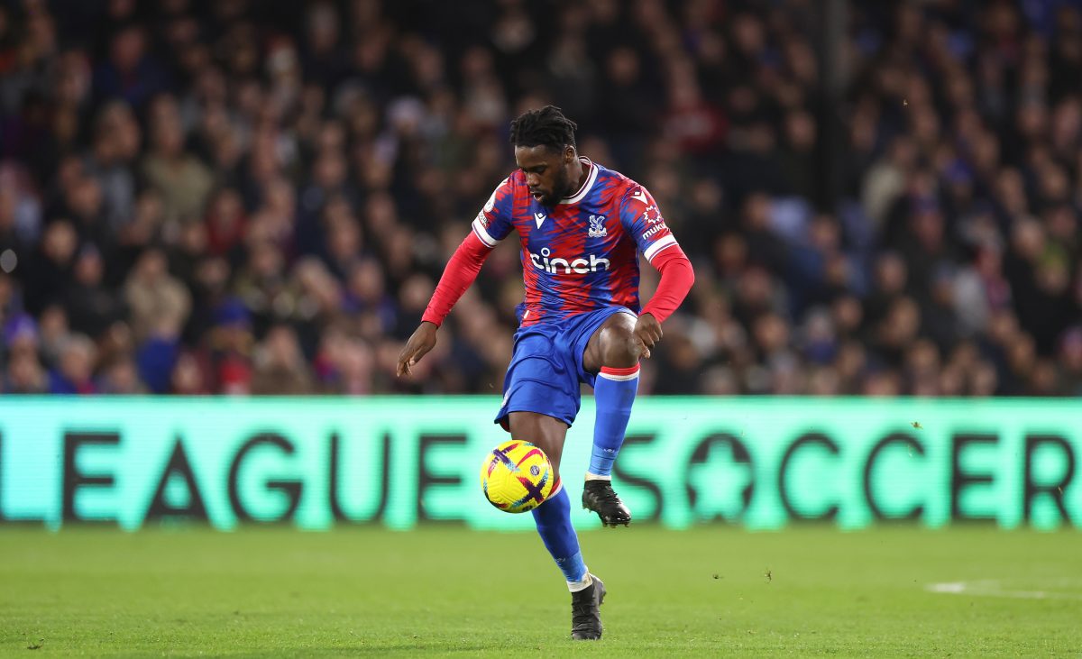 Jeffrey Schlupp of Crystal Palace controls the ball during the Premier League match between Crystal Palace and Tottenham Hotspur. (Photo by Warren Little/Getty Images)