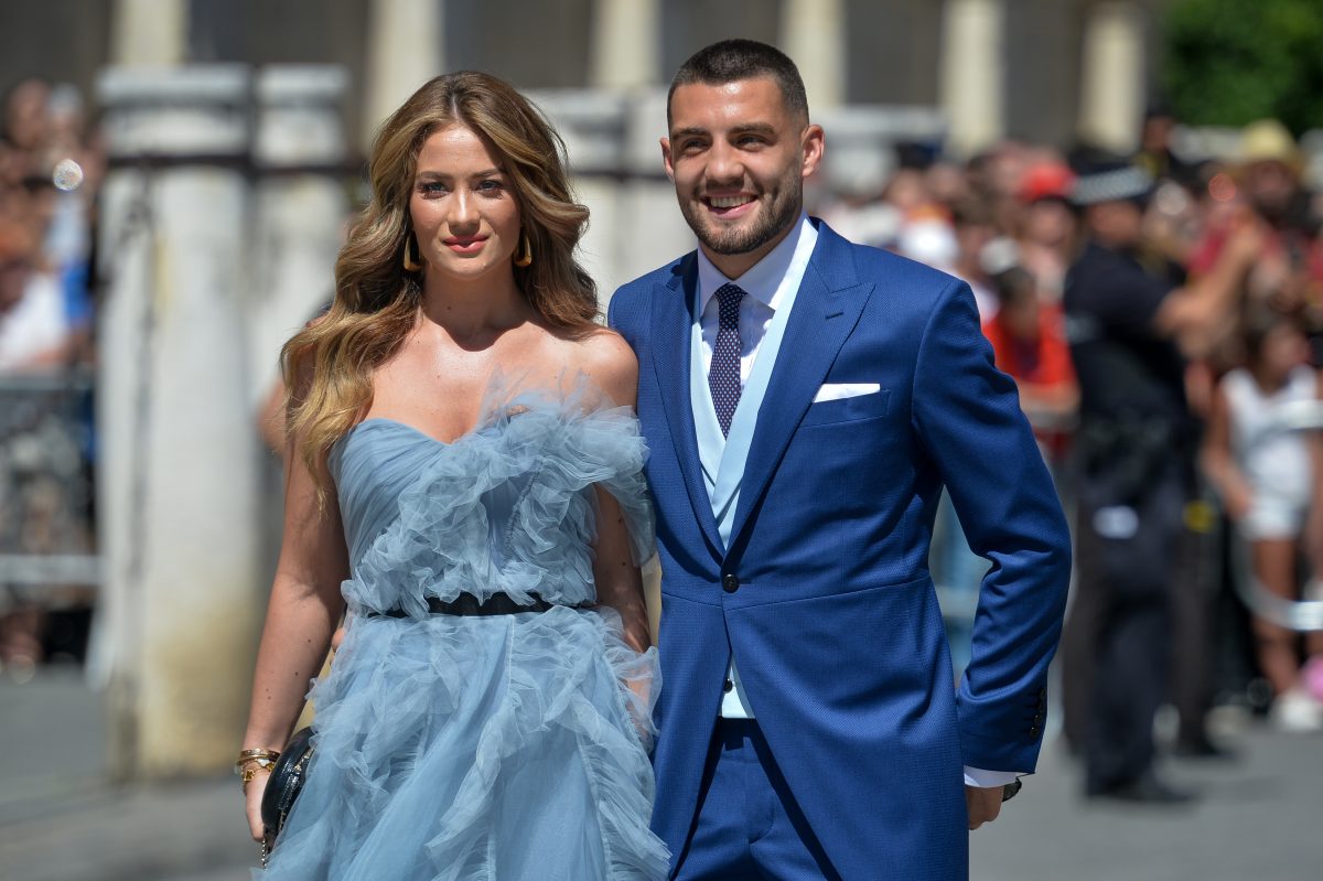 Mateo Kovacic and Izabel Andrijanic attend the wedding of real Madrid football player Sergio Ramos. (Photo by Aitor Alcalde/Getty Images)
