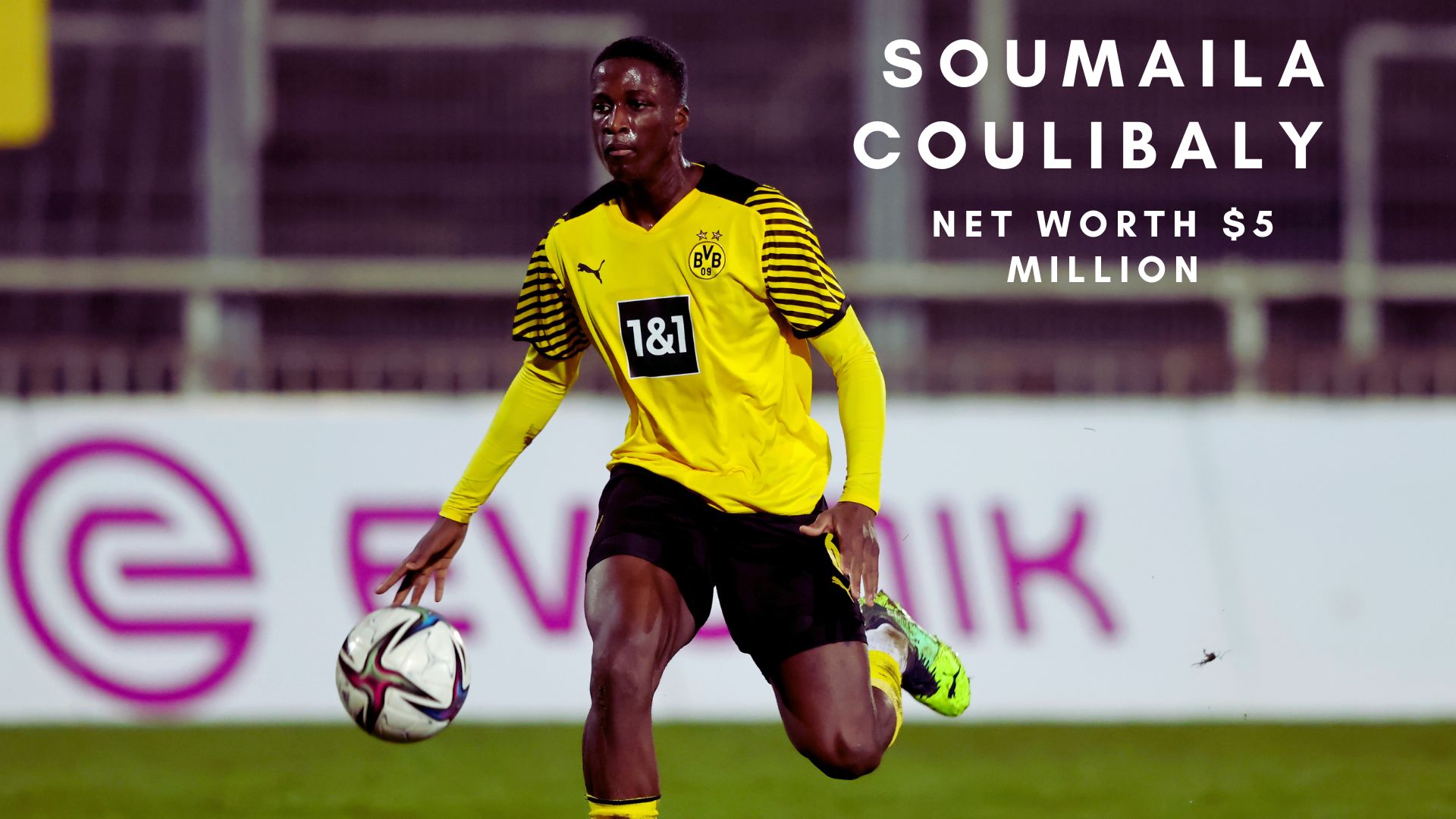 Soumaila Coulibaly of Dortmund runs with the ball.