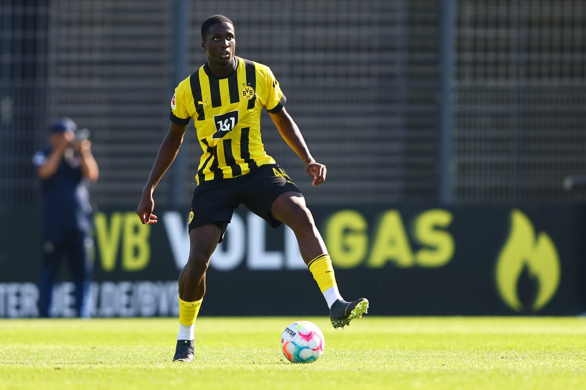 Soumaila Coulibaly of Dortmund runs with the ball during the pre-season friendly match between Borussia Dortmund and Antalyaspor. (Photo by Christof Koepsel/Getty Images)