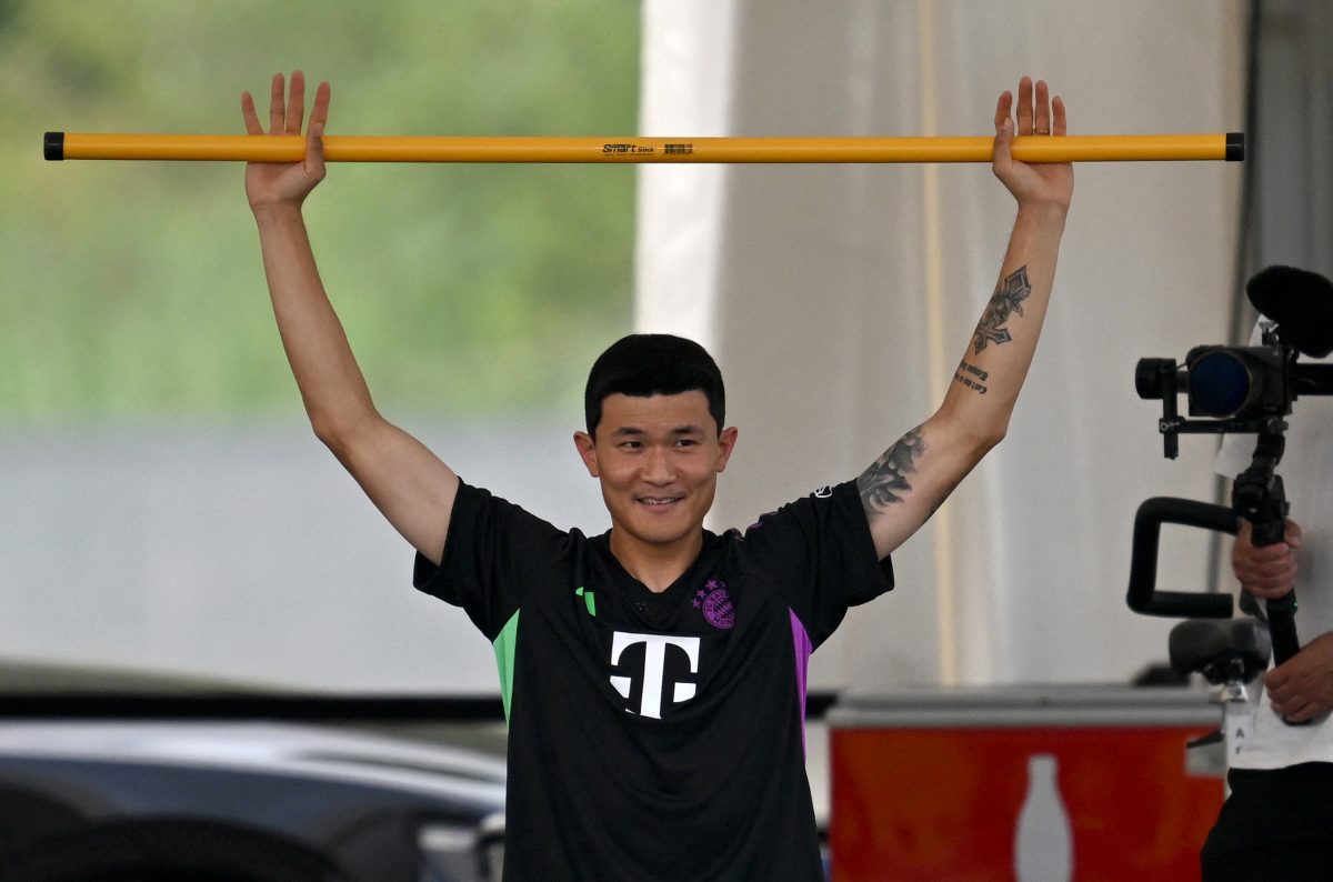 Min-jae Kim joined Bayern Munich in July 2023. (Photo by CHRISTOF STACHE/AFP via Getty Images)