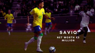 Brazil's midfielder Savio controls the ball.