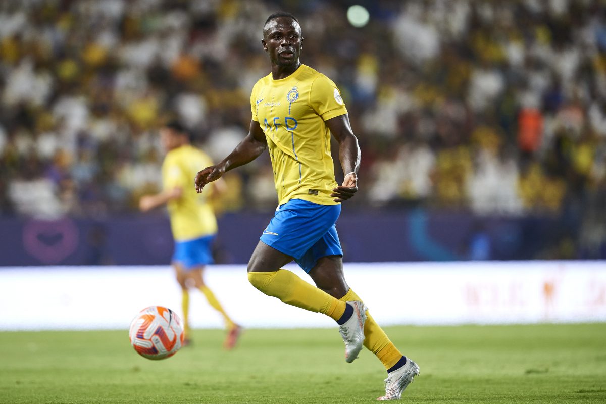  Sadio Mane of Al Nassr FC fights and controls the ball during the Saudi Pro League football match between Al-Nassr and Al-Taawon. (Photo by Adam Nurkiewicz/Getty Images)