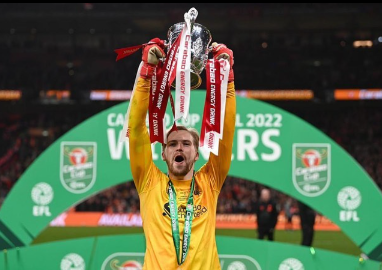 Caoimhin Kelleher won the EFL Cup with Liverpool. (Credits: Instagram)
