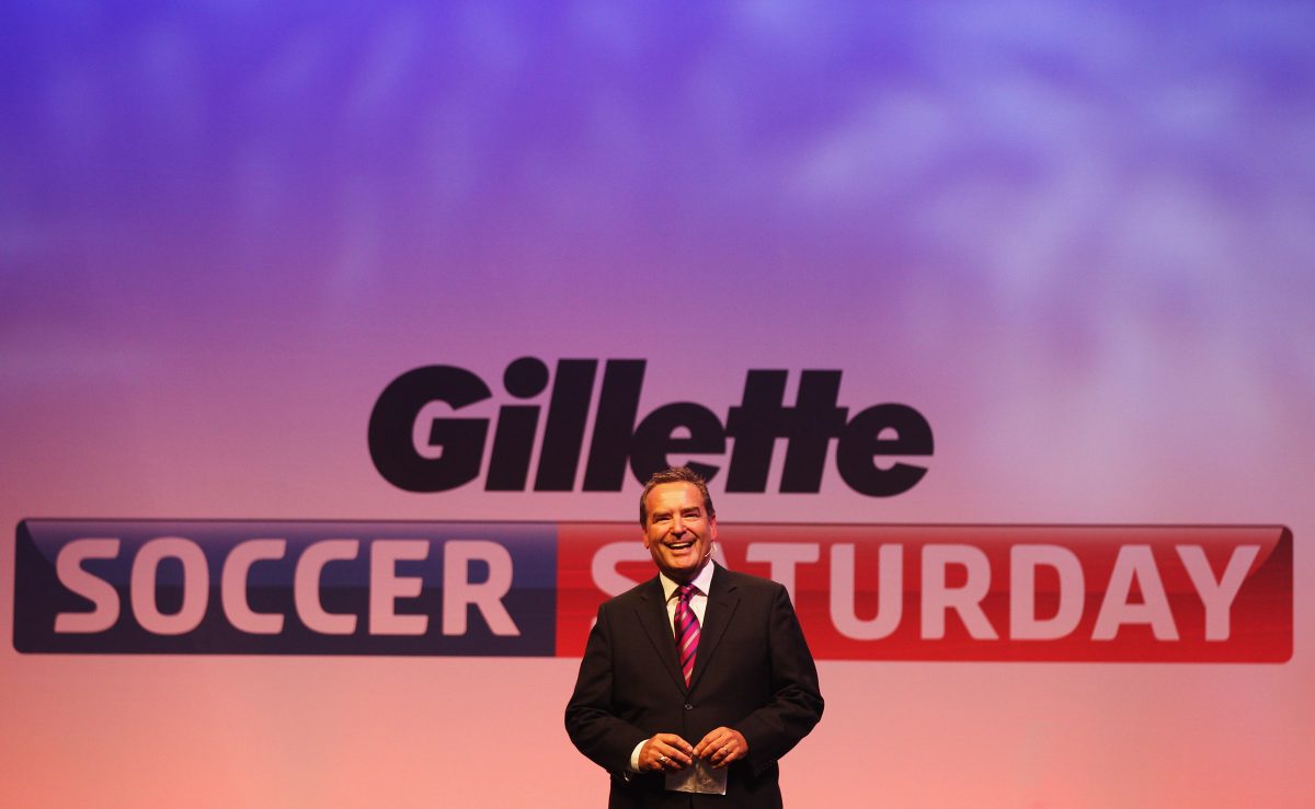 Jeff Stelling is a part of Gilette Saturday Live.  (Photo by Bryn Lennon/Getty Images)
