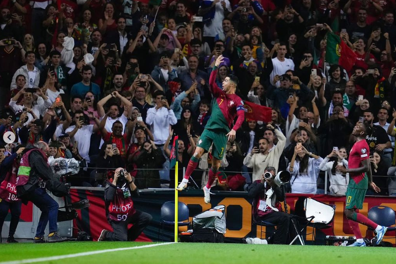 Cristiano Ronaldo Celebrating his goal. (Credits: Instagram)