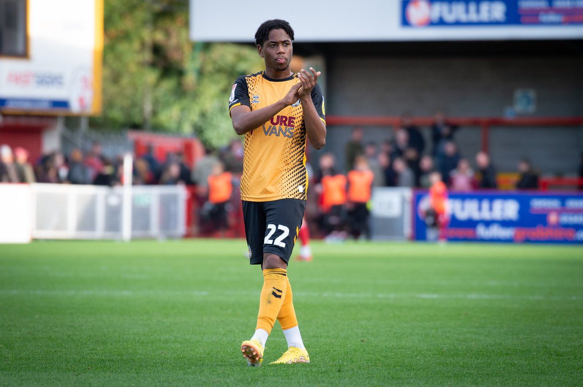 Nathan Moriah-Welsh plays for Newport County on loan from AFC Bournemouth. (Credits: @Twitter)