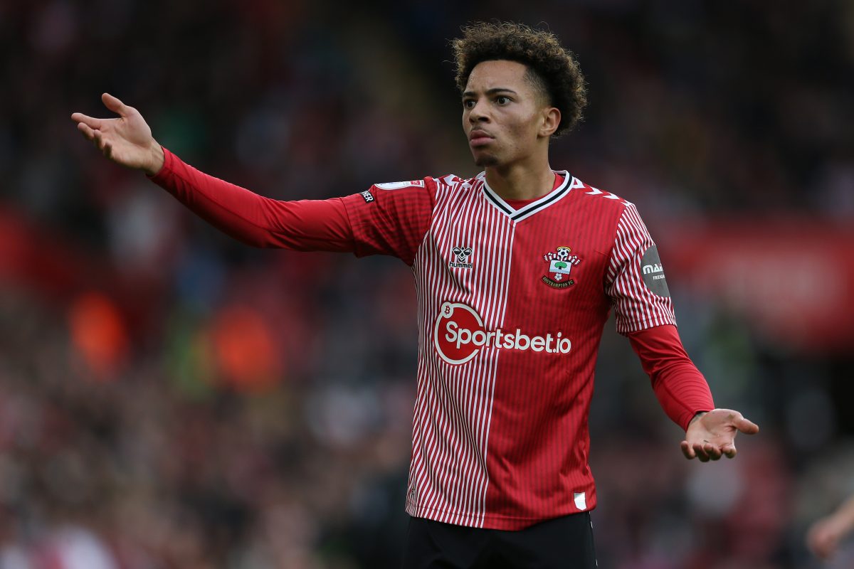 Samuel Edozie of Southampton reacts during the Sky Bet Championship match between Southampton FC and Birmingham City. (Photo by Steve Bardens/Getty Images)